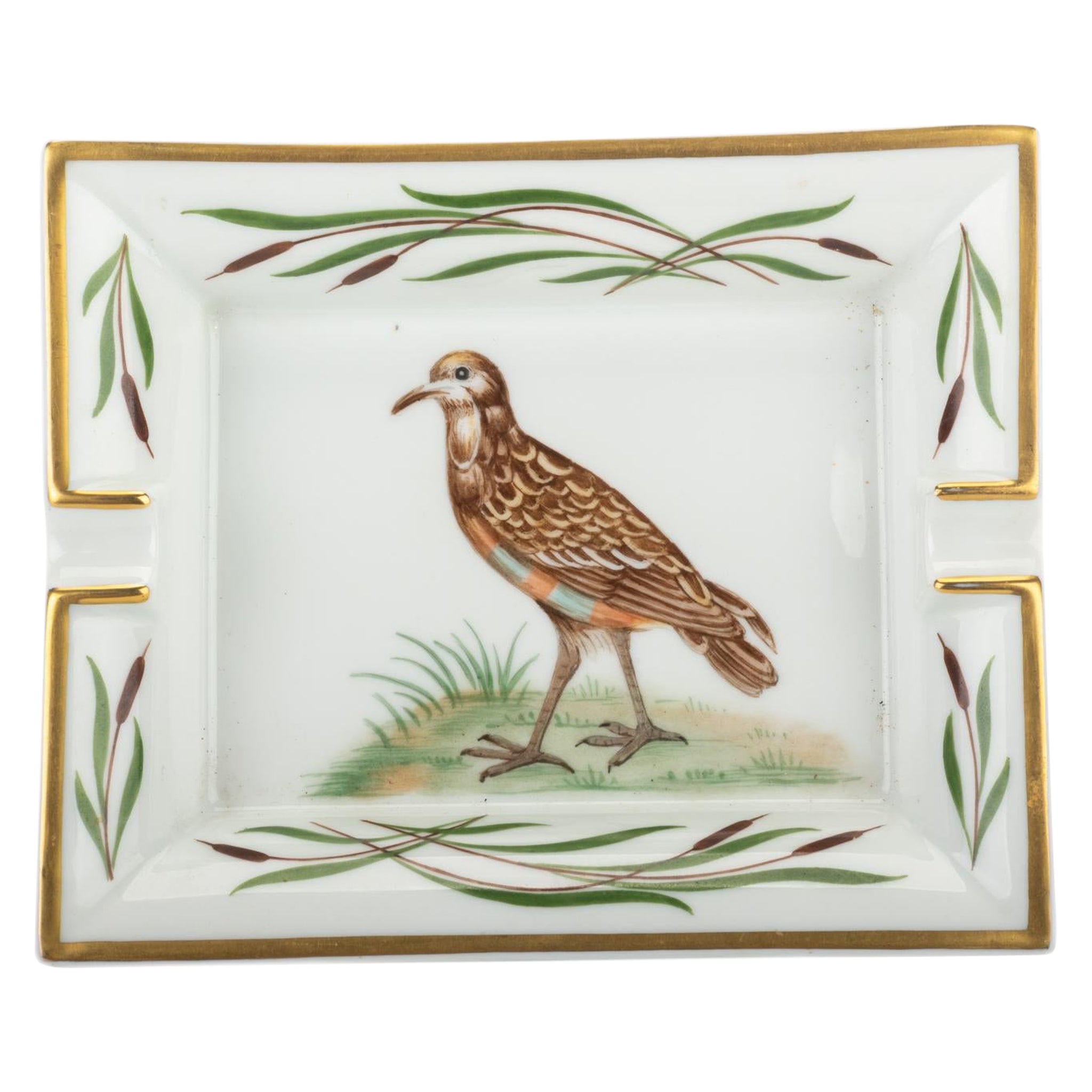Posacenere Hermes Bird in porcellana bianca