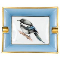 Hermes Cendrier Organisateur en Porcelaine Imprimé Oiseau