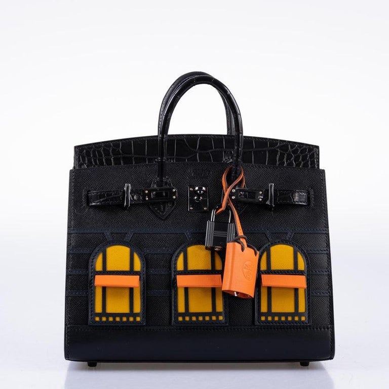 Hermès Birkin 20 Faubourg Sellier Black Matte Alligator Bag