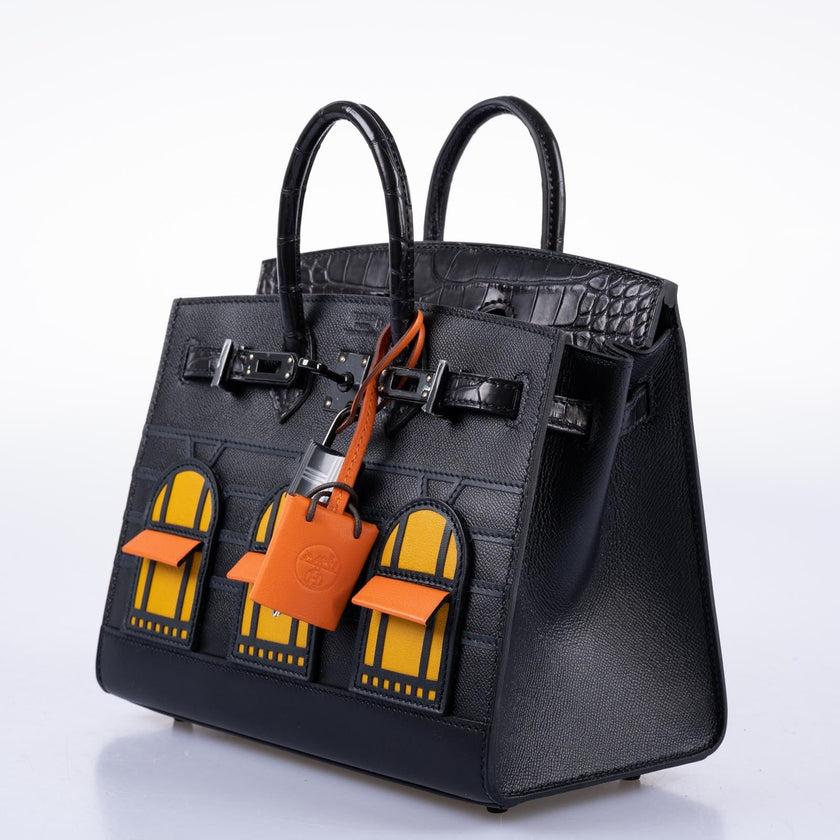Hermès Birkin 20 Faubourg Sellier Black Matte Alligator Bag For Sale 8