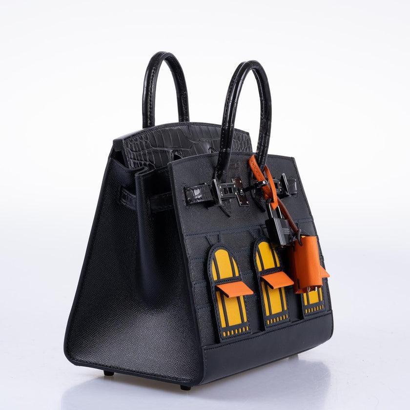 Hermès Birkin 20 Faubourg Sellier Black Matte Alligator Bag For Sale 9