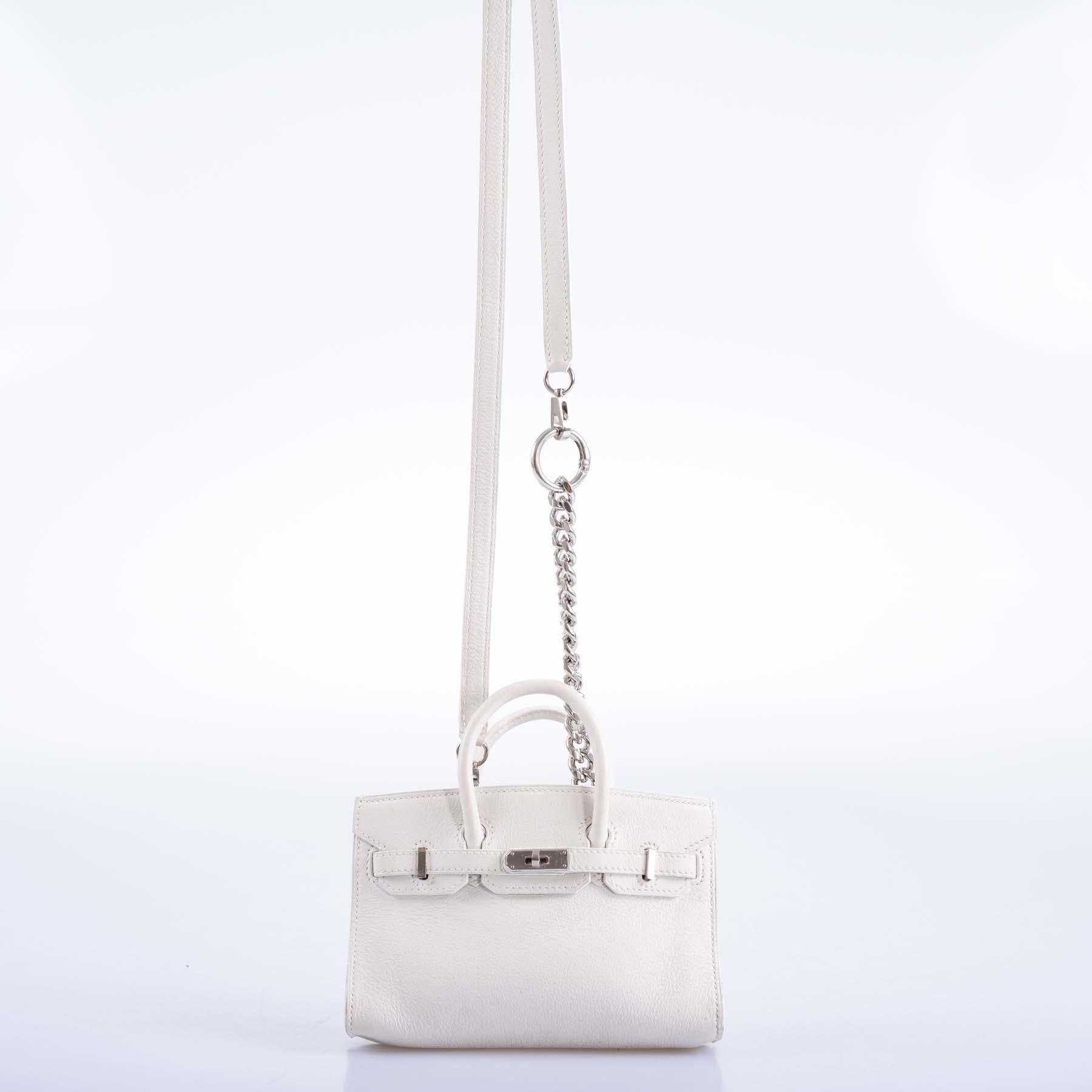 Hermès Birkin 15 Micro White Swift with Palladium Hardware For Sale 6