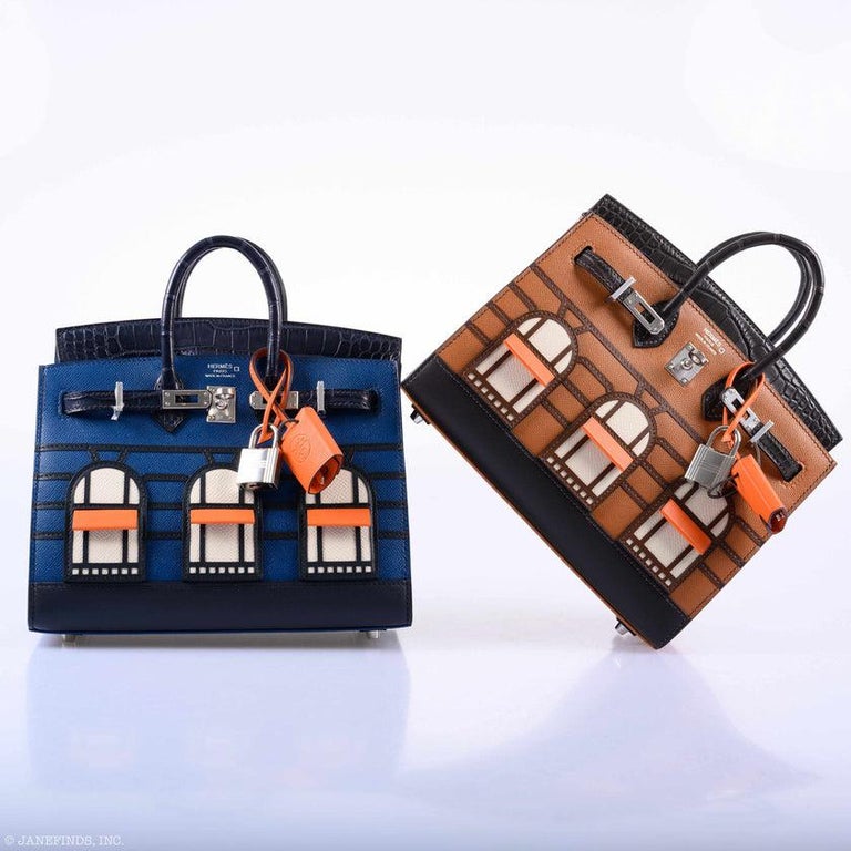 Hermès Birkin 20 Sellier Faubourg Blue Madame, Crocodile, Epsom