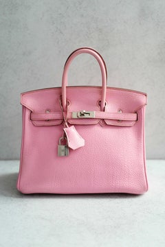 Hermès Birkin 25 5P Bubblegum Pink Togo Leather Palladium Hardware N Stamp