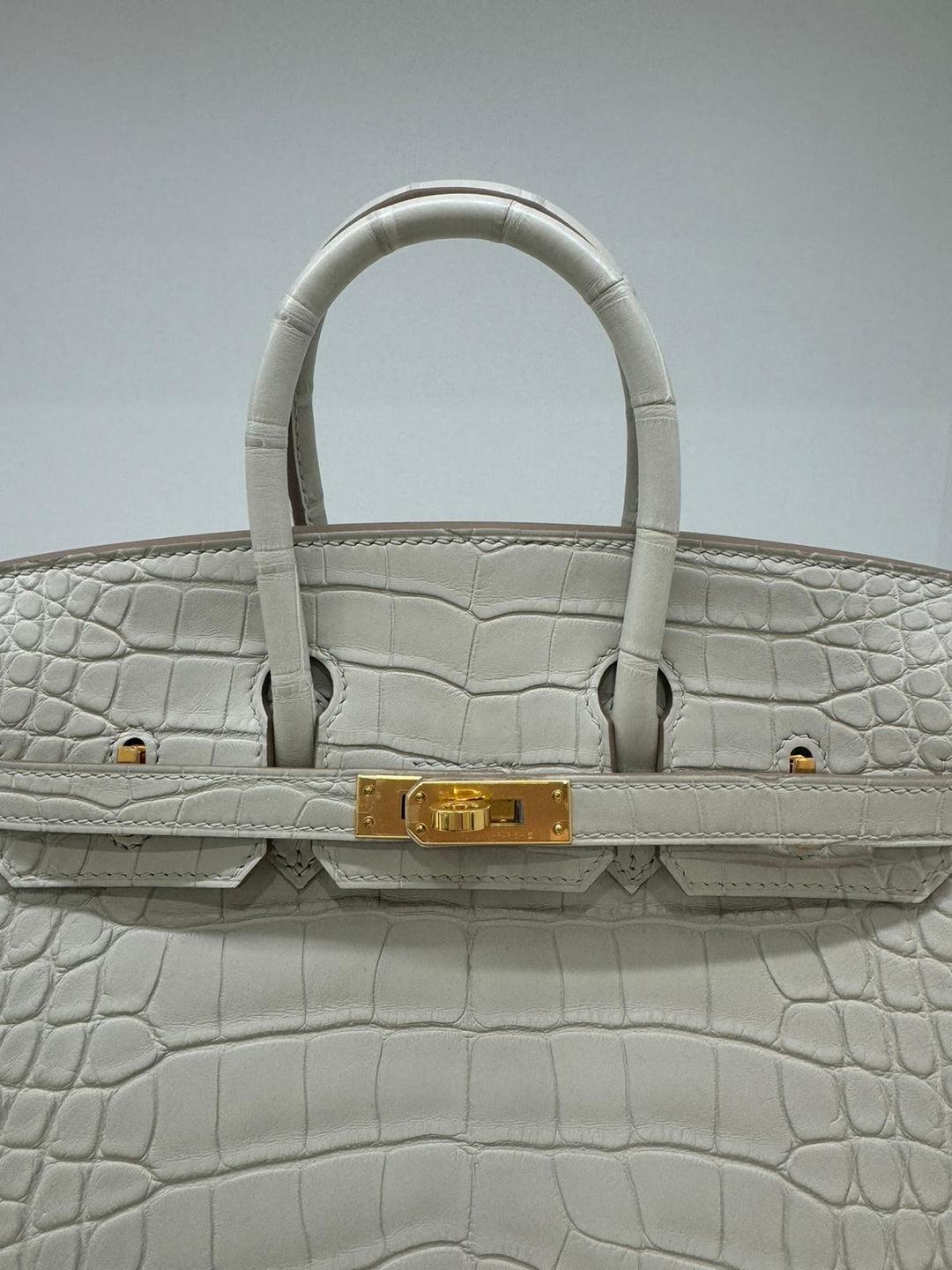 Hermes Birkin 25 Alligator Beton GHW 9