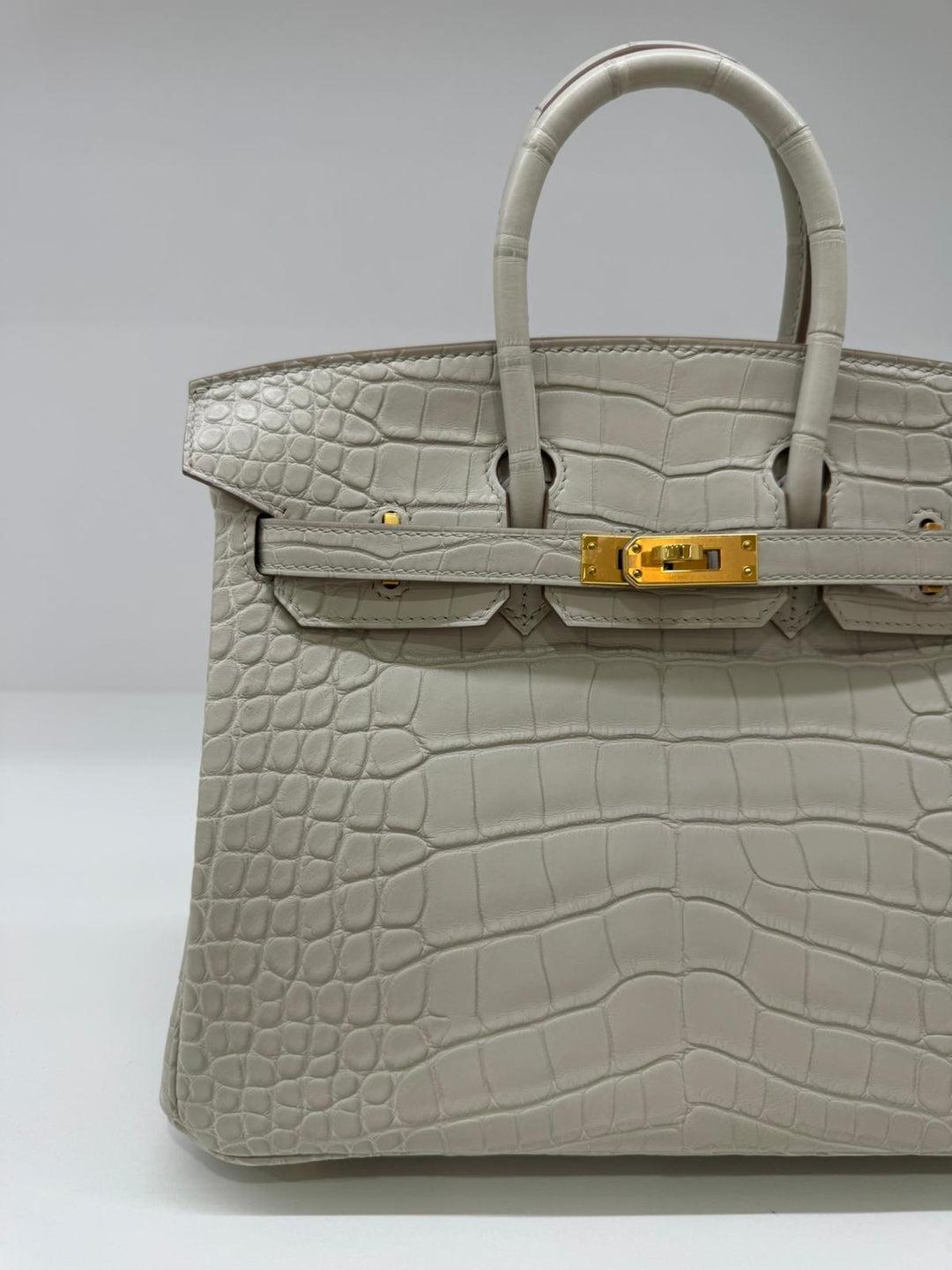 Hermes Birkin 25 Alligator Beton GHW 10