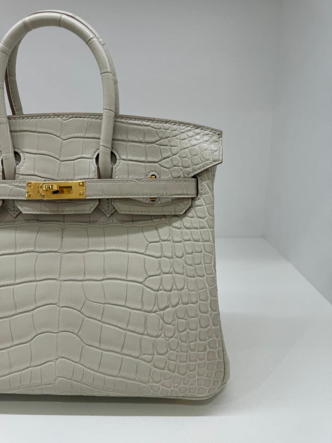 Hermes Birkin 25 Alligator Beton GHW 11