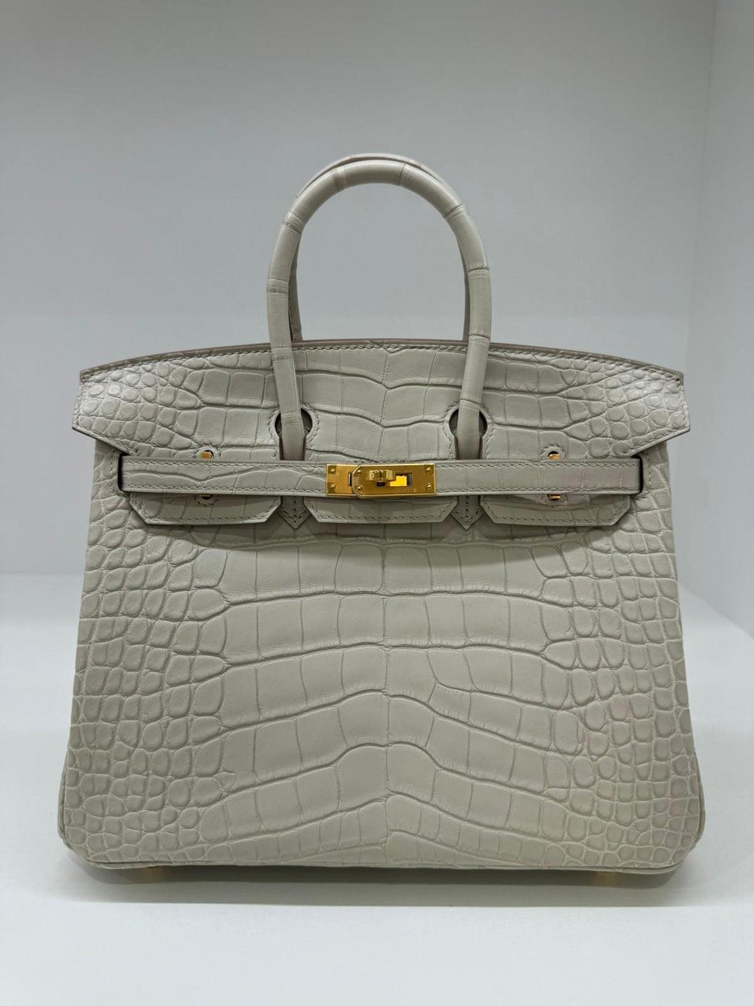 Hermes Birkin 25 Alligator Beton GHW 12