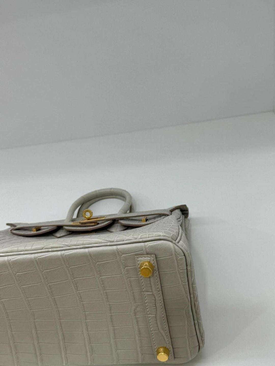 Hermes Birkin 25 Alligator Beton GHW 1