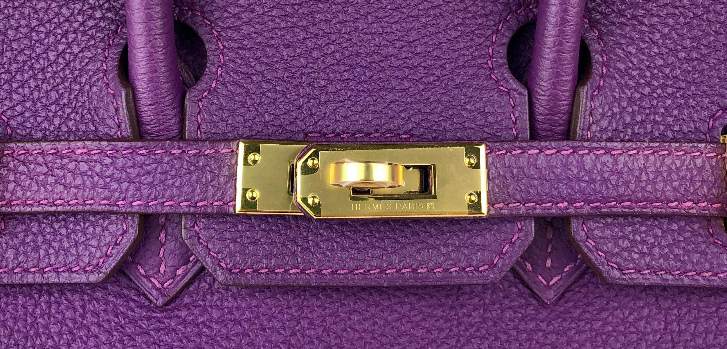 Hermes Birkin 25 Anemone Purple Togo Leather Handbag Gold Hardware 1