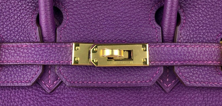 Hermes Anemone Togo Gold Hardware Birkin 25 Handbag Bag Tote – MAISON de  LUXE