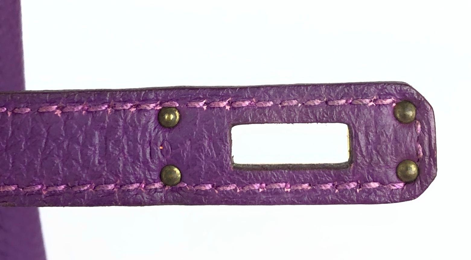 Hermes Birkin 25 Anemone Purple Togo Leather Handbag Gold Hardware 5