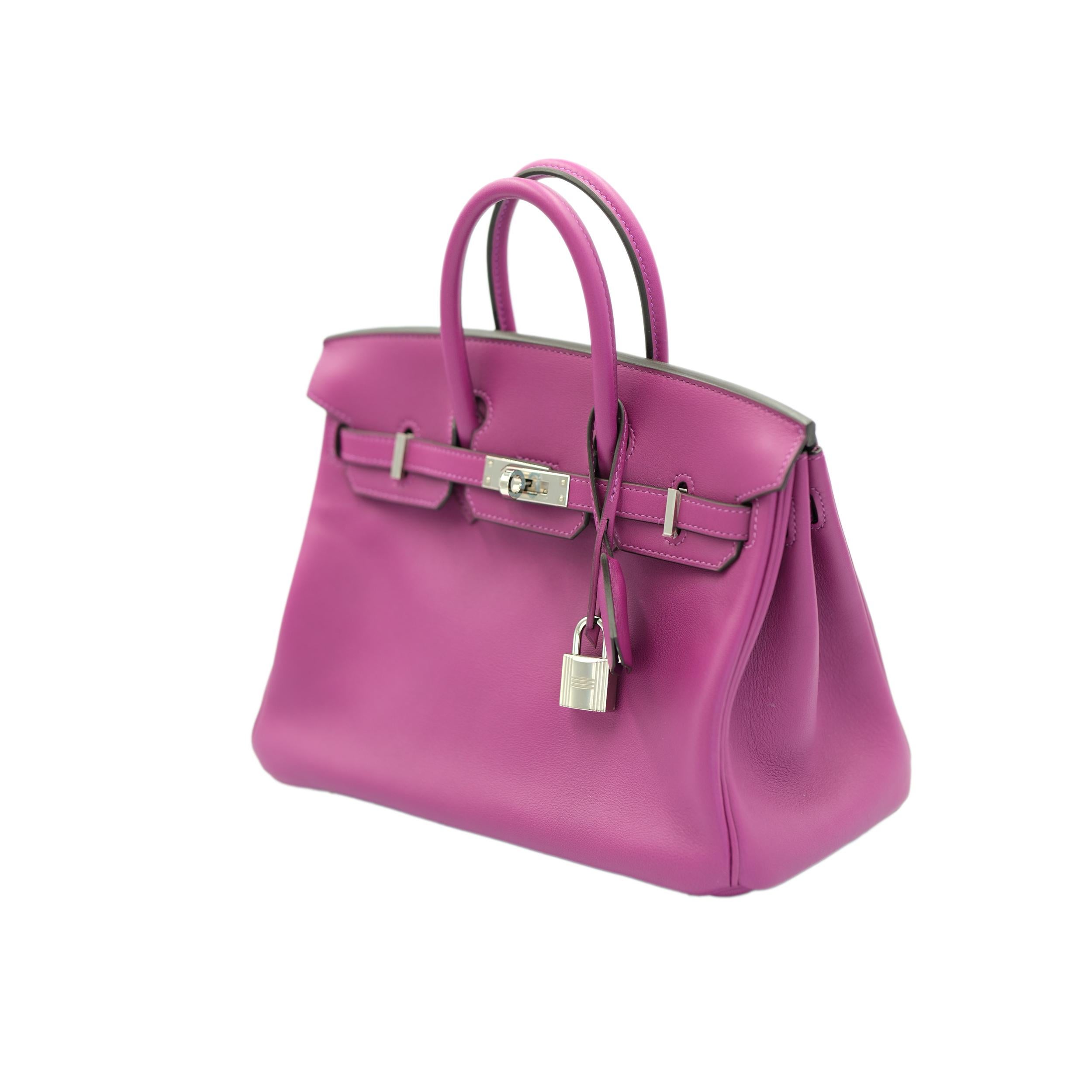 Hermès Birkin 25 Anémone Swift avec quincaillerie en palladium en vente 1