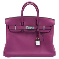Hermès Birkin 25 Anémone Swift avec quincaillerie en palladium