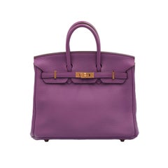 Hermes Birkin 25 Anemone Togo mit Goldbeschlägen