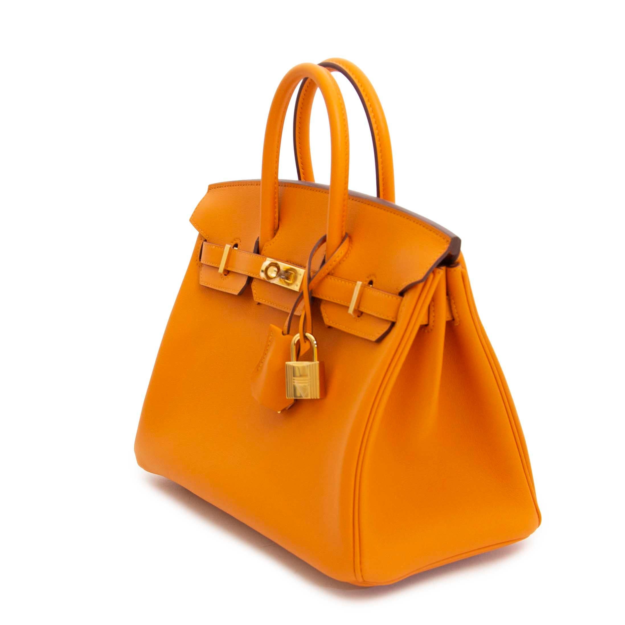 Hermès Birkin 25 Apricot Swift GHW (Orange)