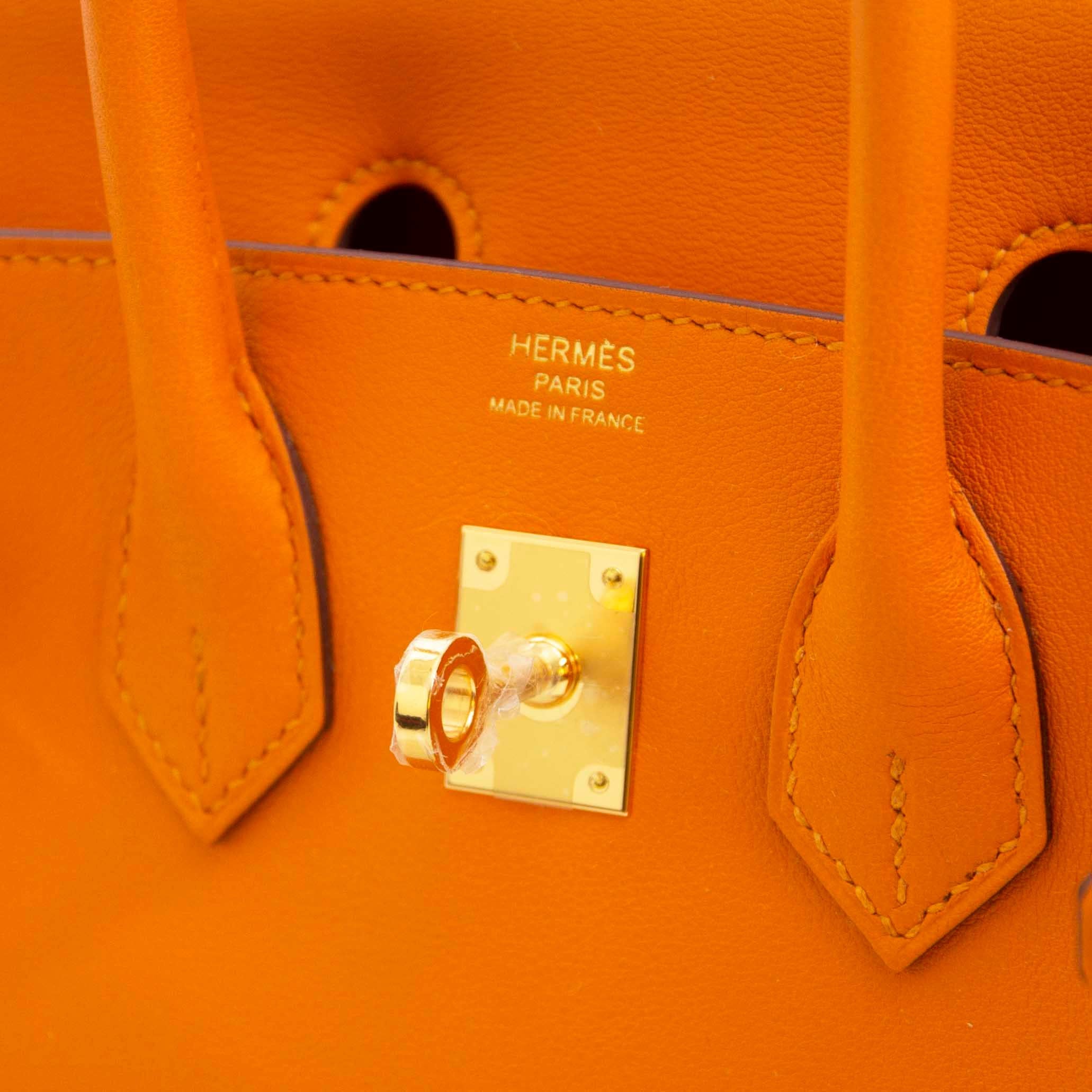 Orange Hermès Birkin 25 Apricot Swift GHW 