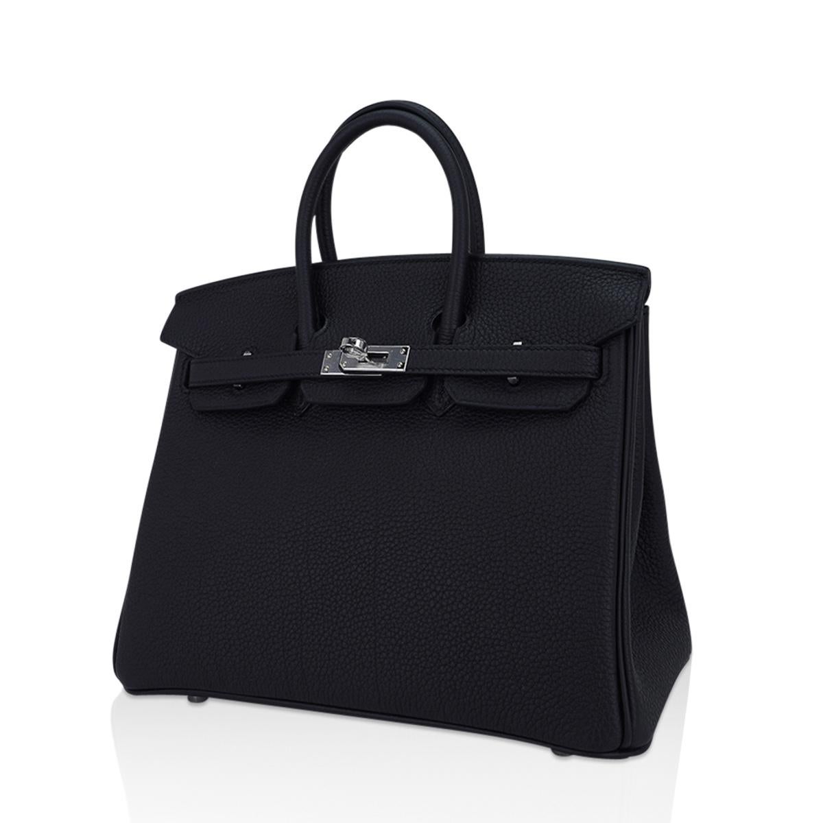 Sac Hermes Birkin 25 Noir Palladium Hardware Togo Leather Neuf à Miami, FL