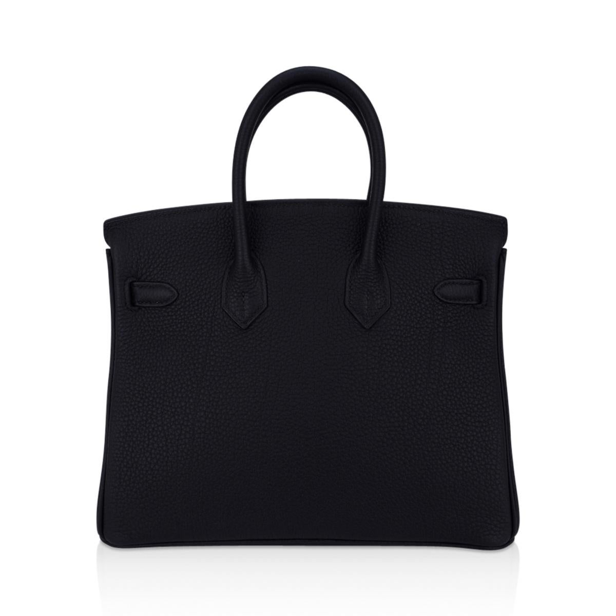 Hermes Birkin 25 Bag Black Palladium Hardware Togo Leather 1