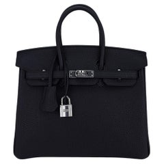 Hermes Birkin 25 Tasche Schwarz Palladium Hardware Togo Leder