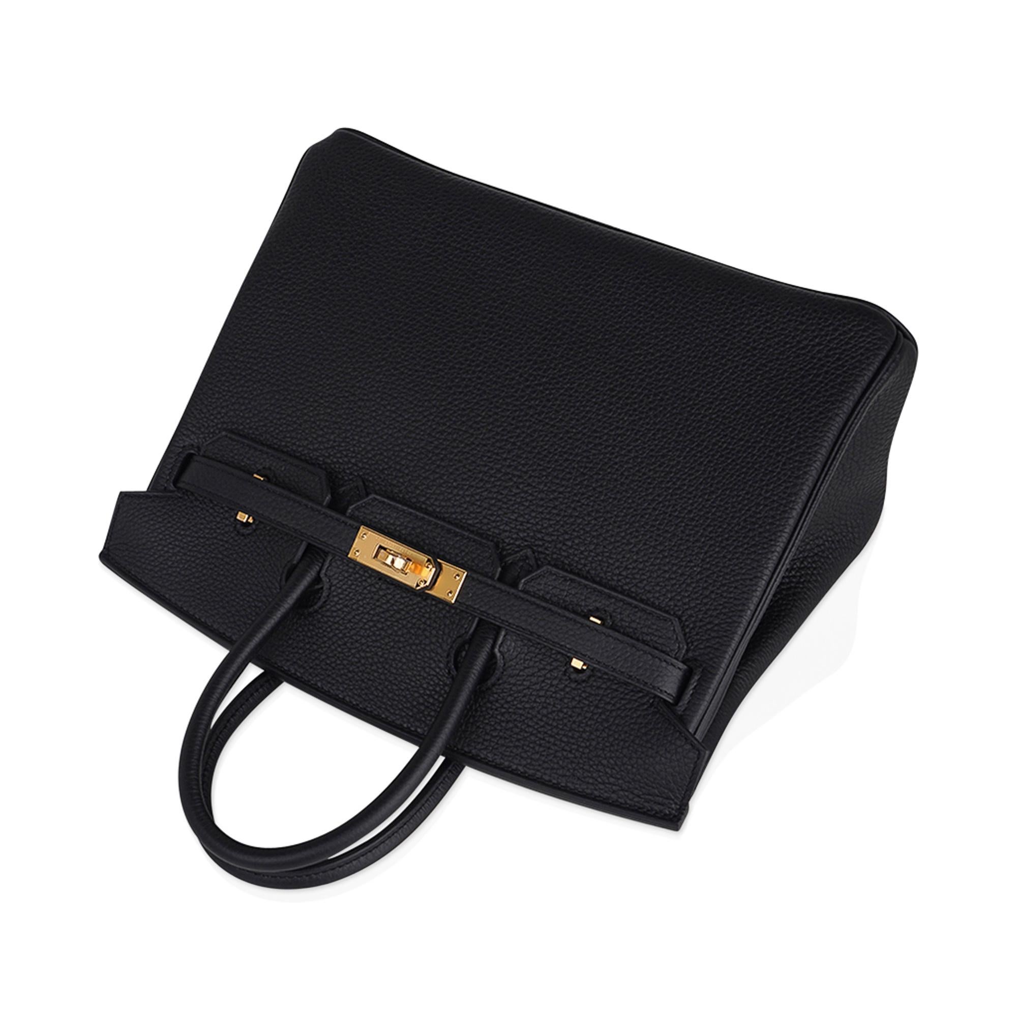Hermes Birkin 25 Black Bag Togo Leather Gold Hardware  For Sale 1