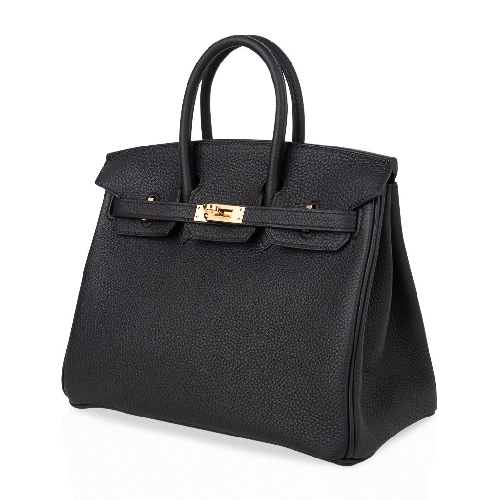 Women's Hermes Birkin 25 Bag Black Togo Leather Gold Hardware 