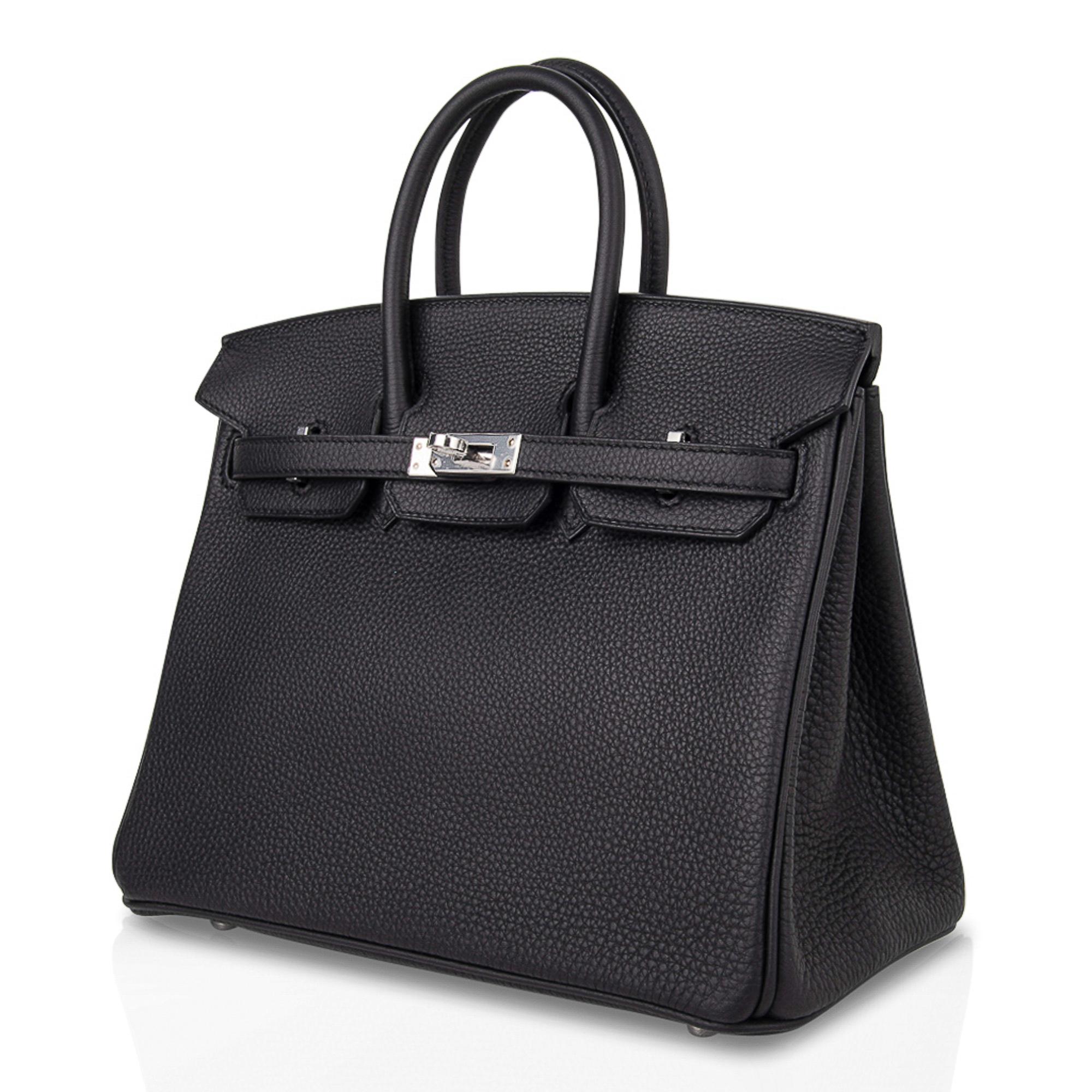 Women's Hermes Birkin 25 Bag Black Togo Palladium Hardware 