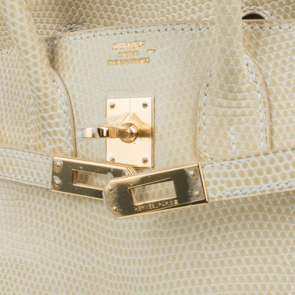 Hermes Birkin 25 Bag Blanc Casse Lizard Gold Hardware Sehr selten im Zustand „Neu“ in Miami, FL