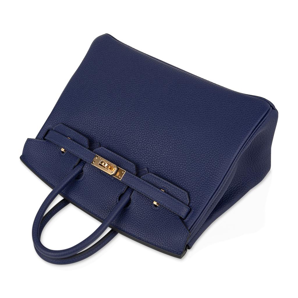 Women's or Men's Hermes Birkin 25 Bag Bleu Encre Gold Hardware Togo Leather new
