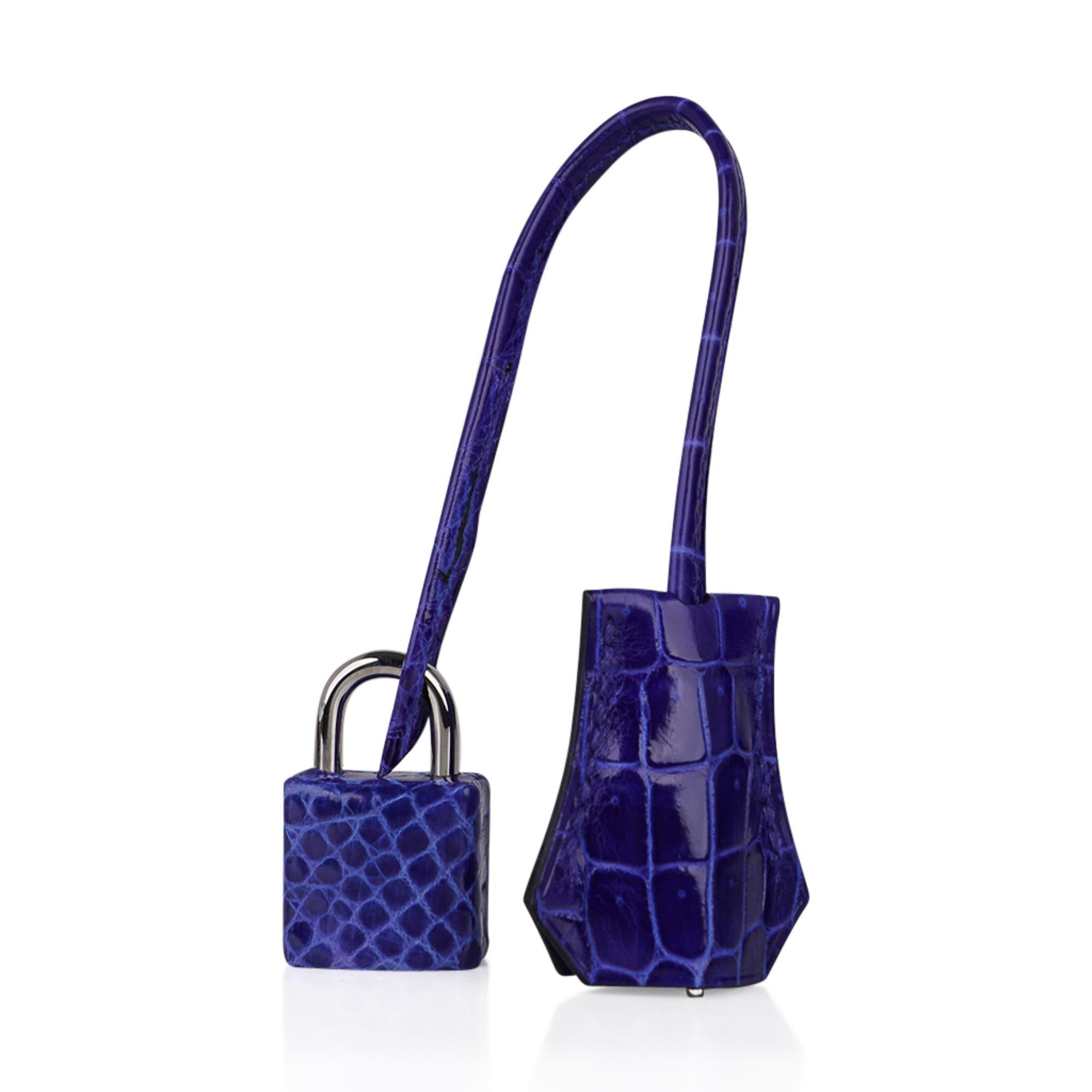 Hermes Birkin 25 Bag Blue Electric Crocodile Vivid Jewel Palladium