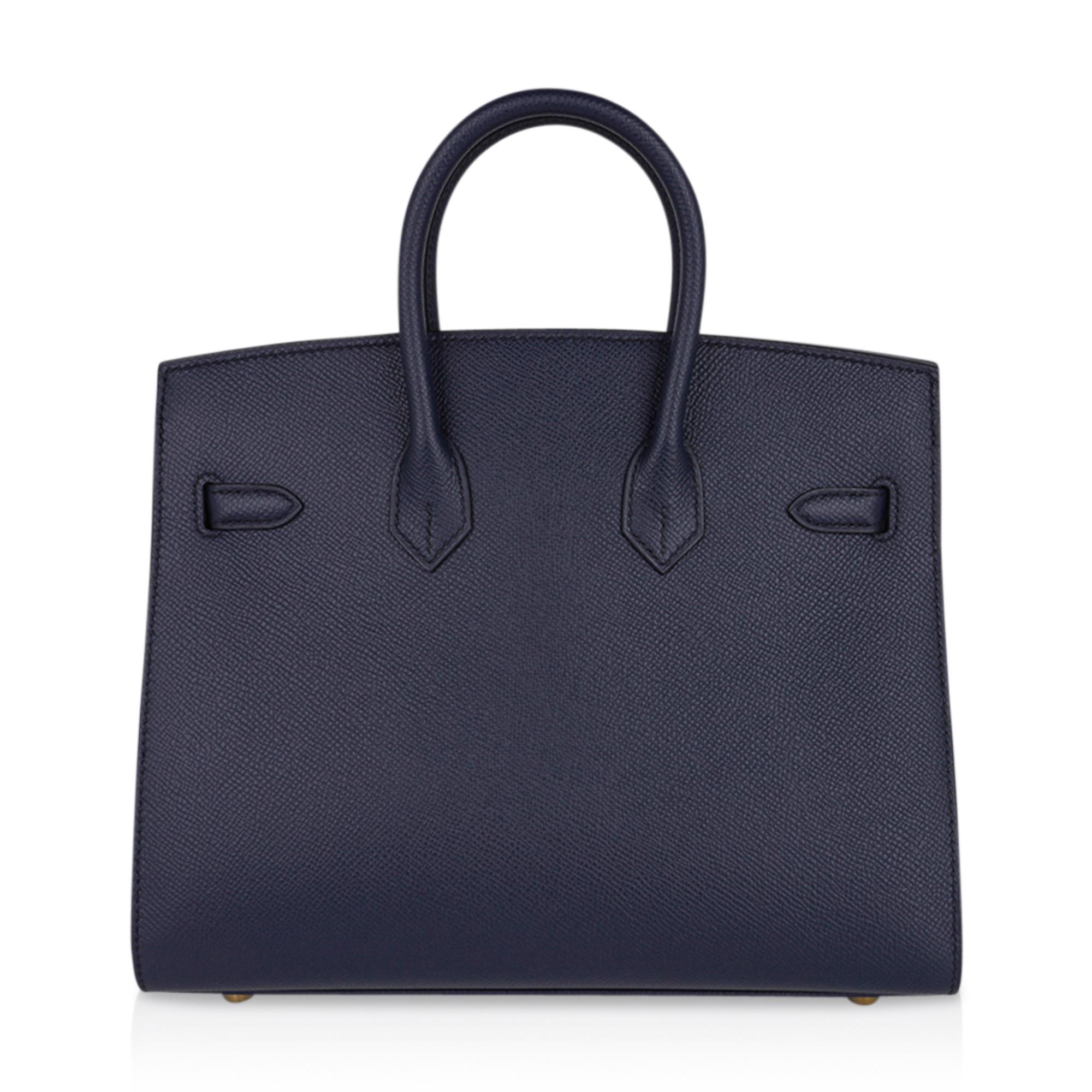 Hermes Birkin Sellier 25 Bag Blue Indigo Gold Hardware Epsom Leather New w/Box 1