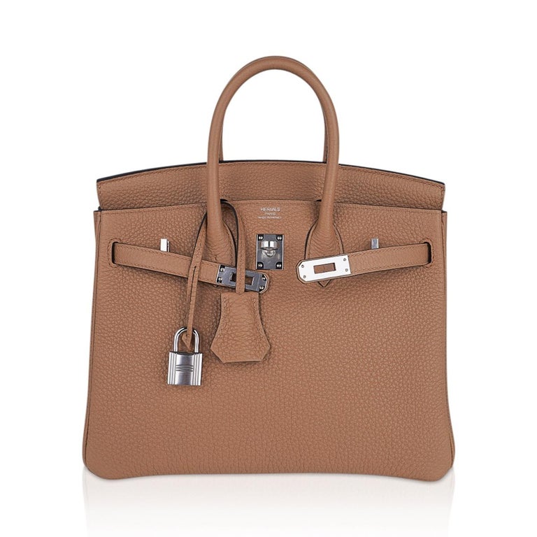 Hermes Birkin 25 Bag Chai Palladium Hardware Togo Leather For Sale - Main Image