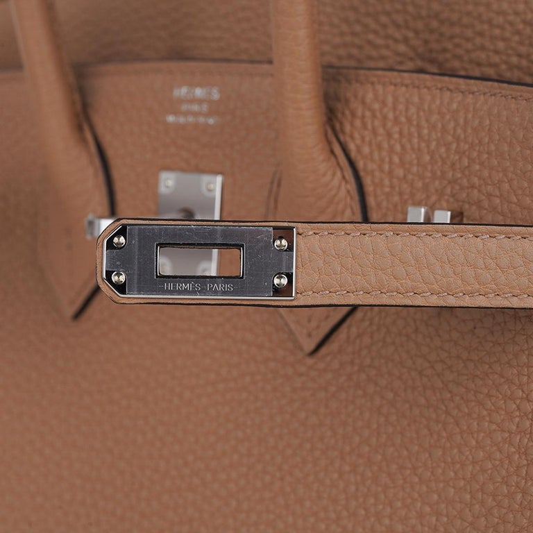 Hermes Birkin 25 Togo Chai Handbag Gold Hardware U Engraved