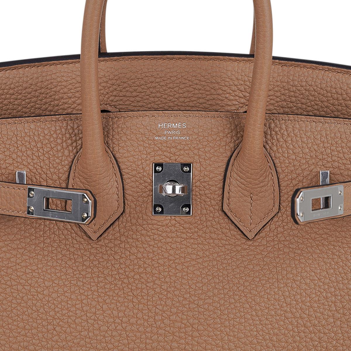 Hermes Birkin 25 Bag Chai Palladium Hardware Togo Leather In New Condition For Sale In Miami, FL