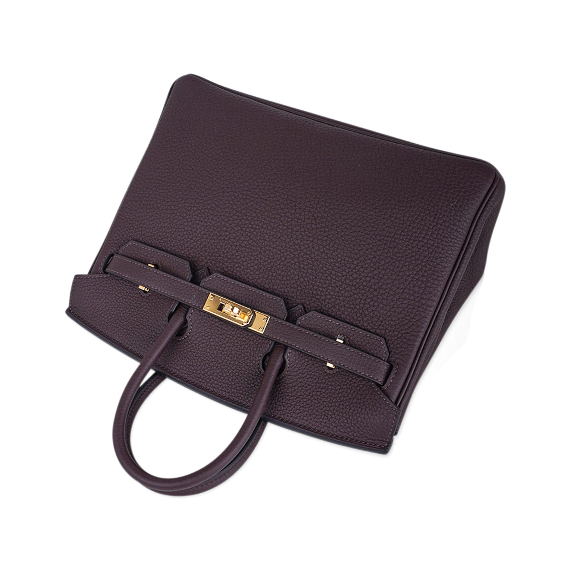 Black Hermes Birkin 25 Bag Chocolat Gold Hardware Togo Leather