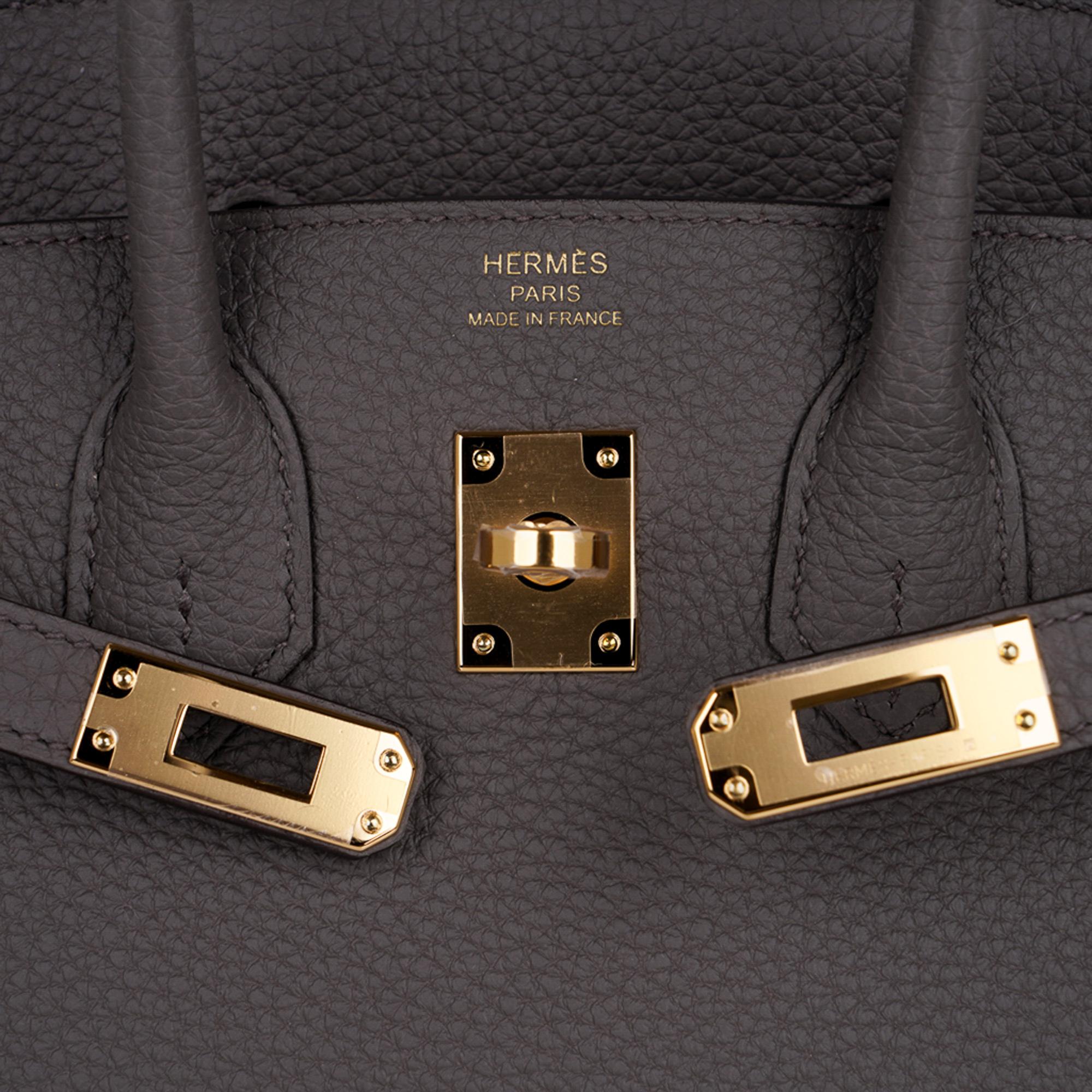 Women's Hermes Birkin 25 Bag Etain Gold Hardware Togo Leather New w/Box