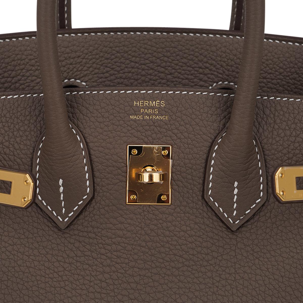 Hermes Birkin 25 Bag Etoupe Togo Gold Hardware Neutral Perfection For Sale 2