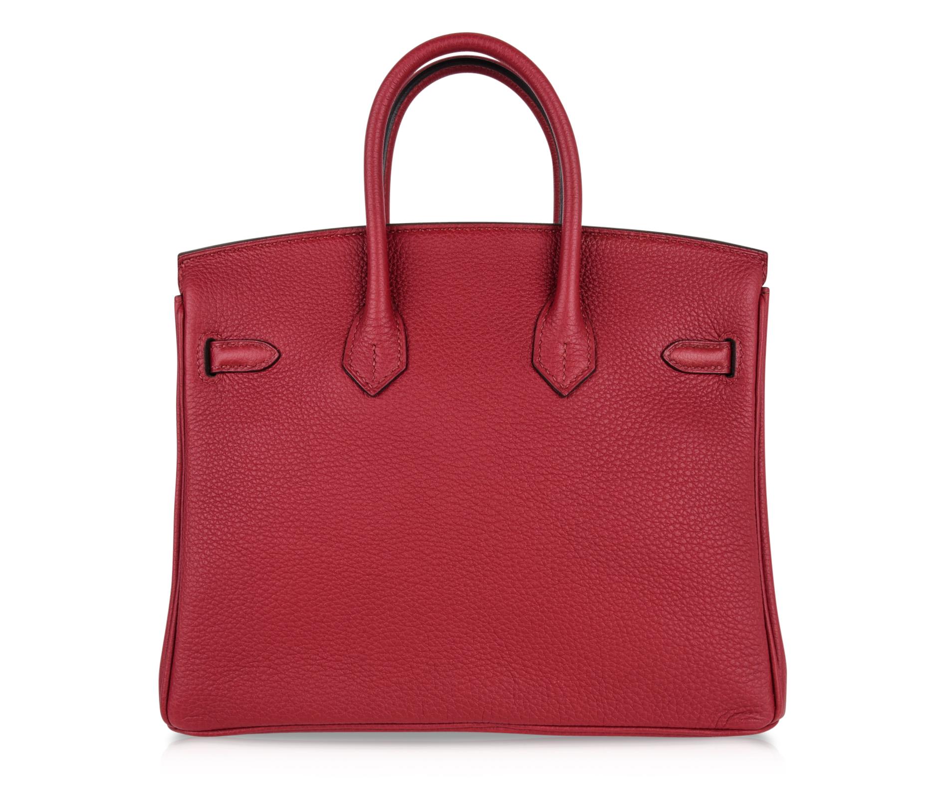 Hermes Birkin 25 Bag Exotic Jewel Red Rouge Grenat Togo Palladium   4