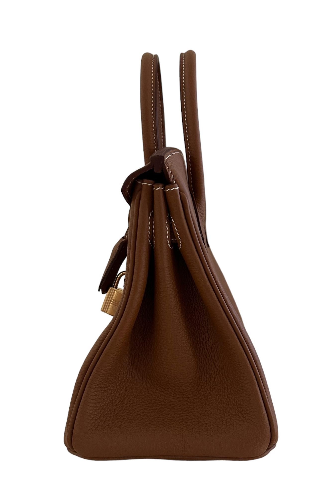 Hermes Birkin 25 Bag Gold Togo Gold New In New Condition In West Chester, PA