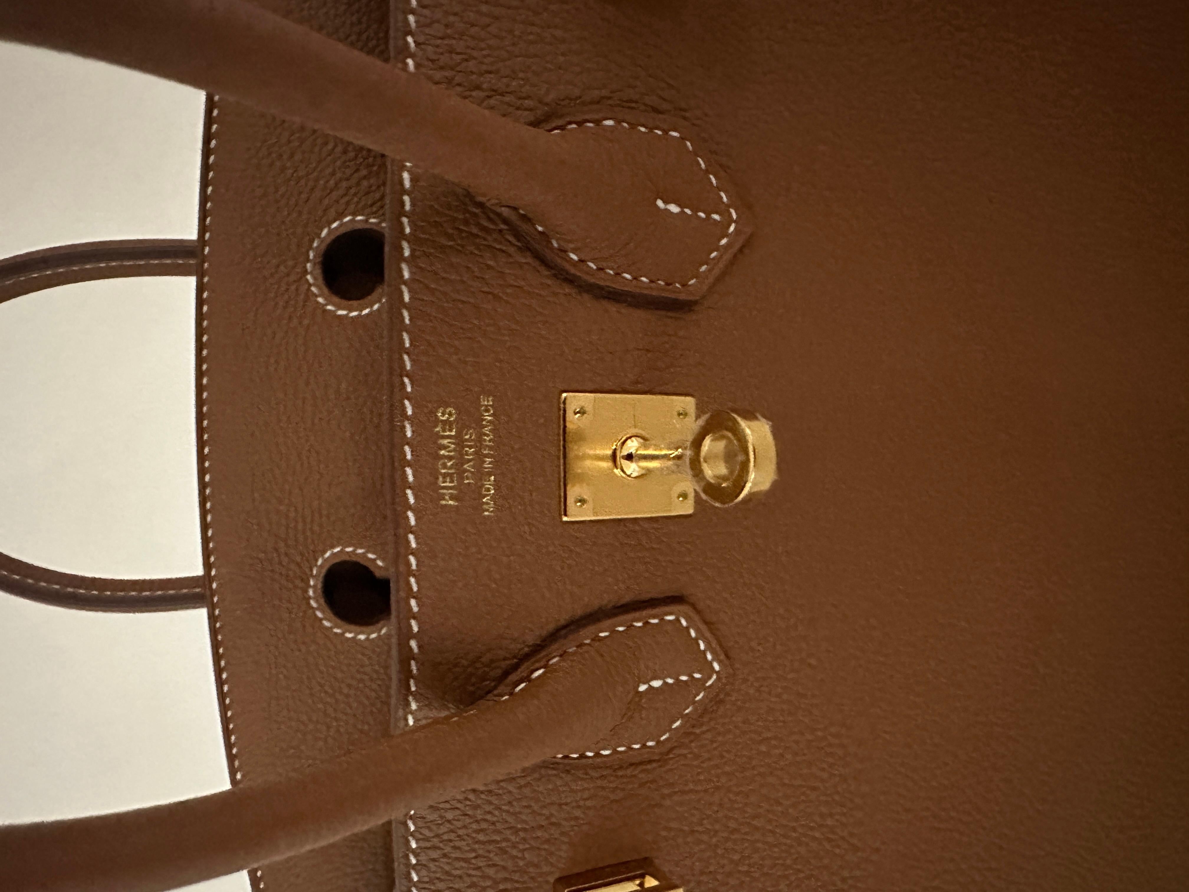 Women's or Men's Hermes Birkin 25 Bag Gold Togo Gold New