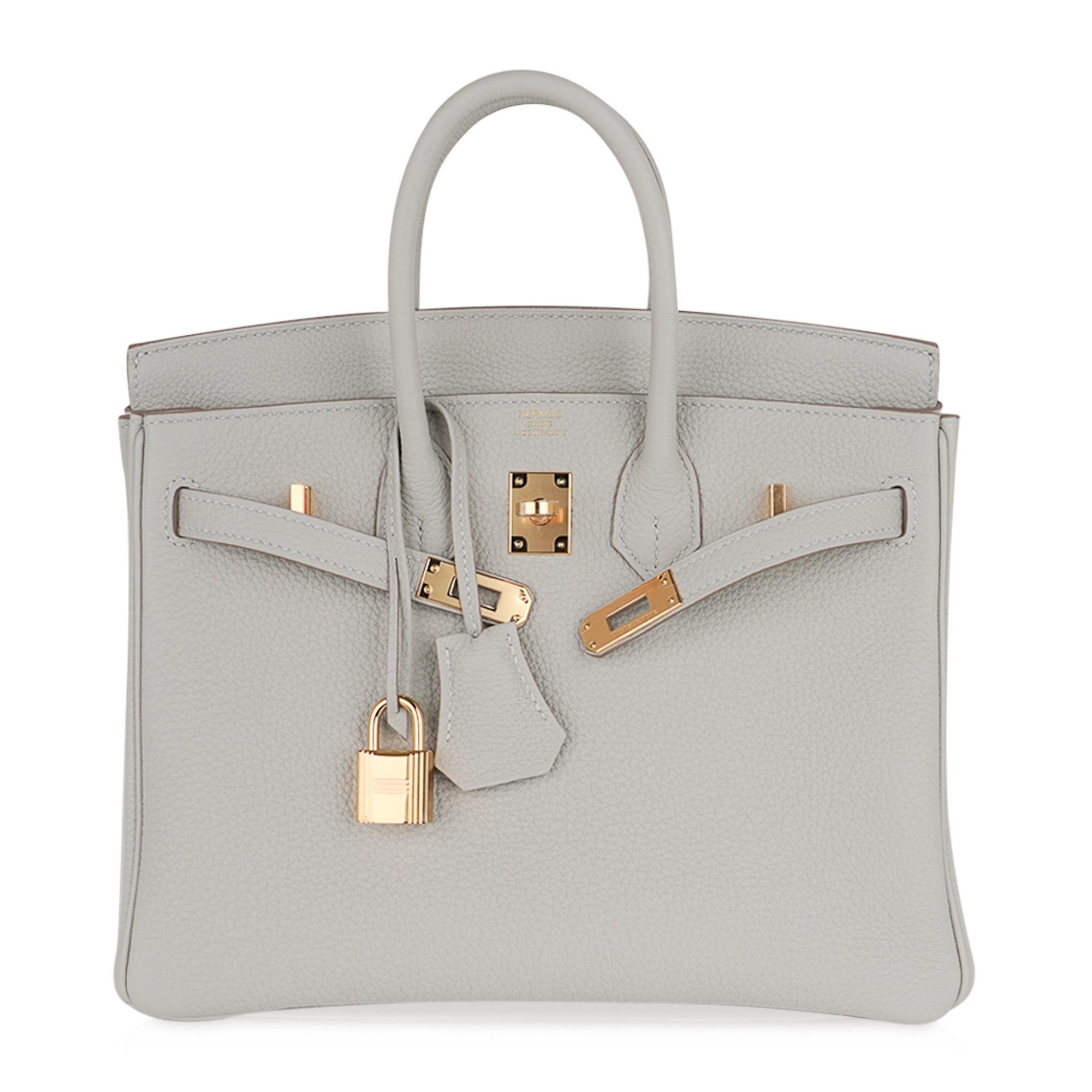 Hermes Birkin 25 Tasche Gris Perle Togo Gold Hardware 2