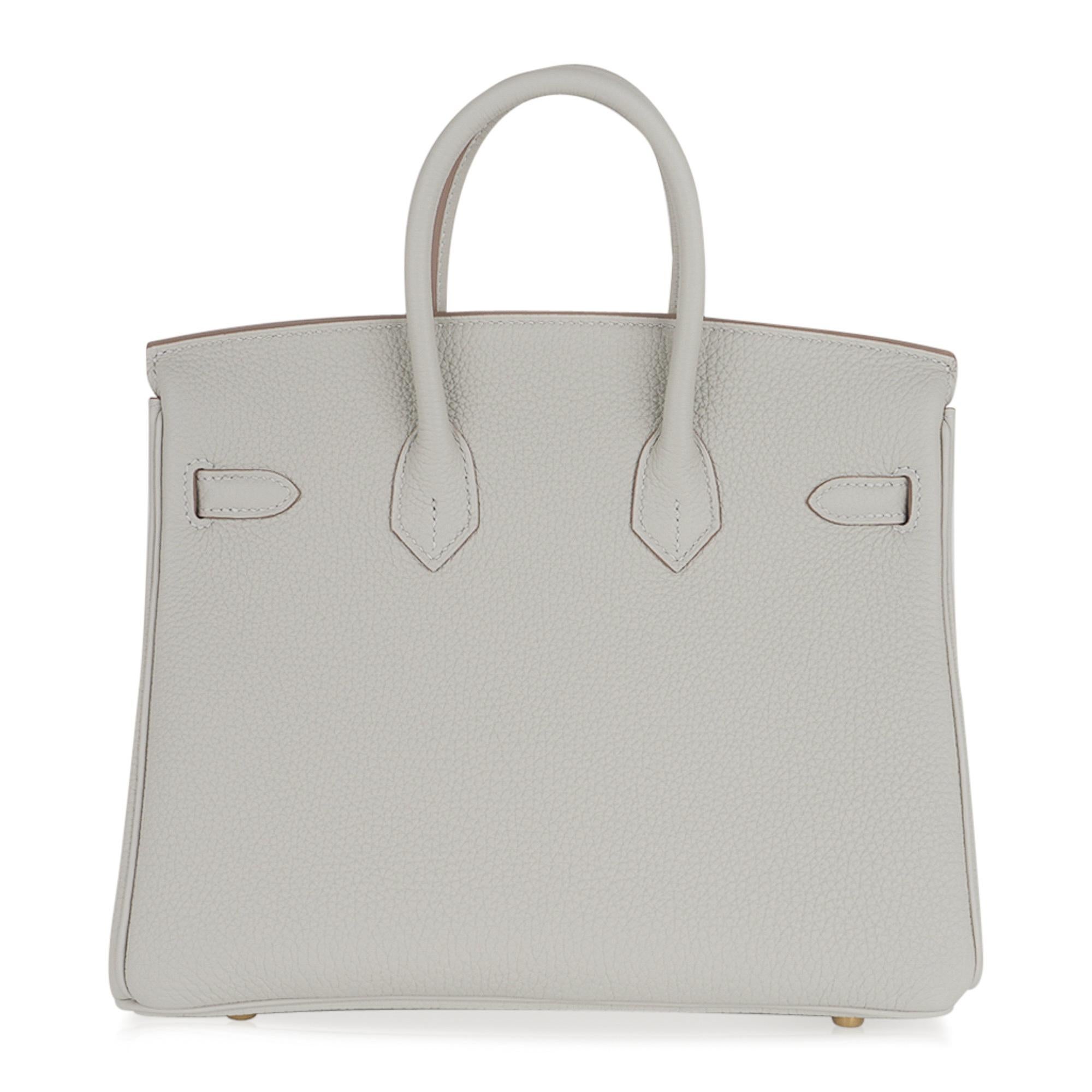 Hermes Birkin 25 Tasche Gris Perle Togo Gold Hardware 3