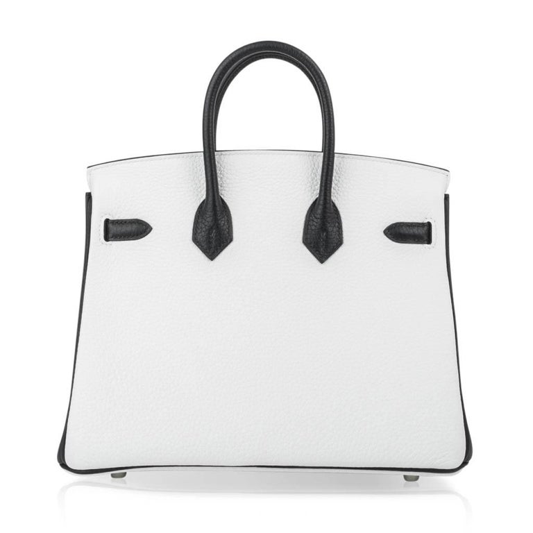 Birkin 25 leather handbag Hermès White in Leather - 32555101