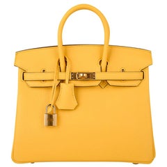 Hermes Birkin 25 Tasche Jaune de Naples Novillo Gold Hardware