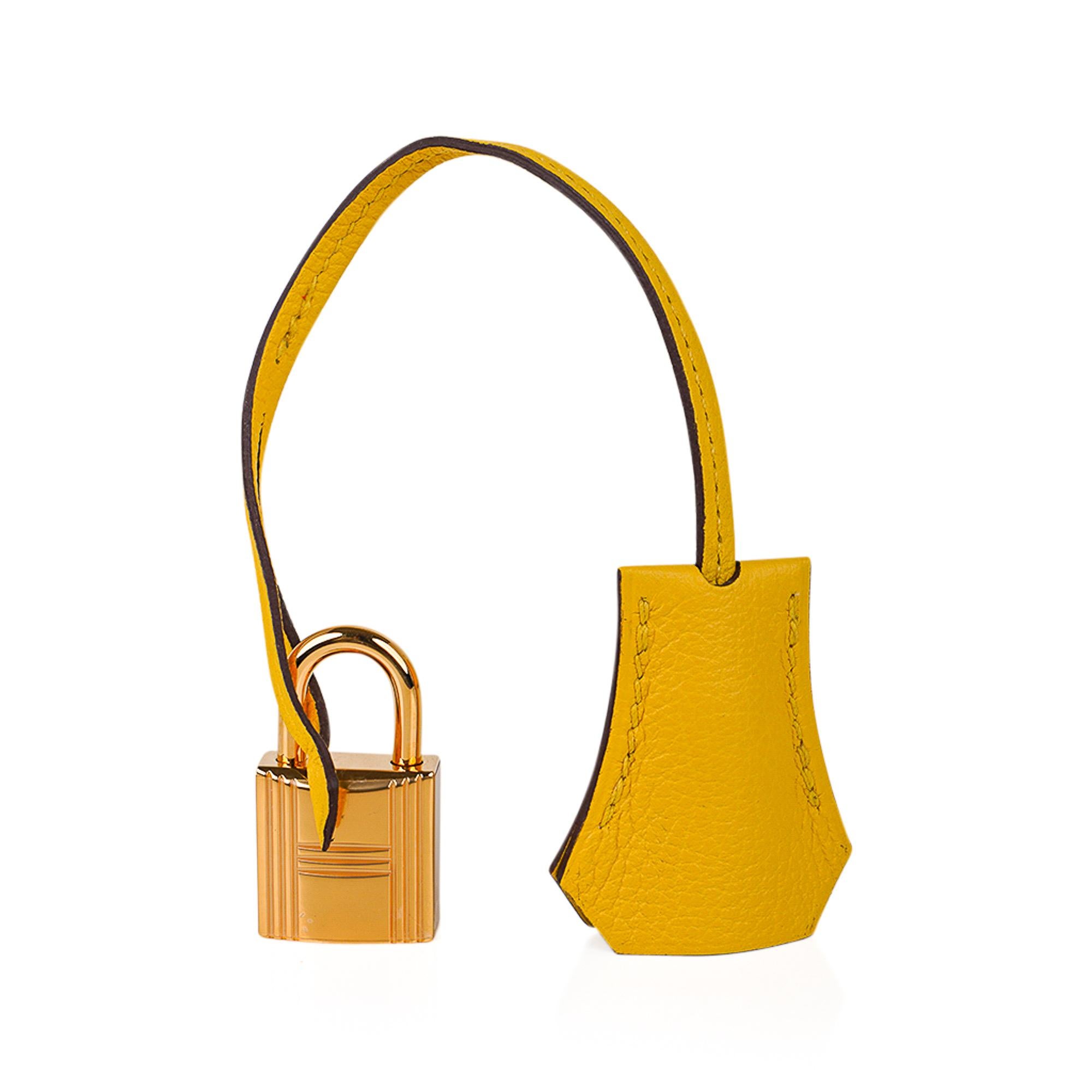 Women's Hermes Birkin 25 Bag Jaune de Naples Novillo Leather Gold Hardware