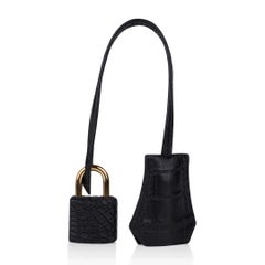 Hermes Birkin 25 Bag Matte Black Alligator Gold Hardware