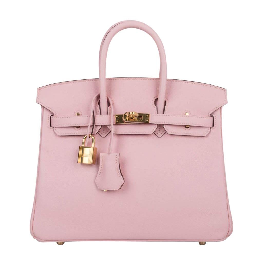 Hermes Birkin 25 Bag Rose Sakura Swift Gold Hardware Rare
