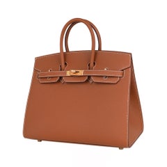 Hermes Birkin 25 Bag Sellier Gold w/ Gold Hardware Epsom Leather