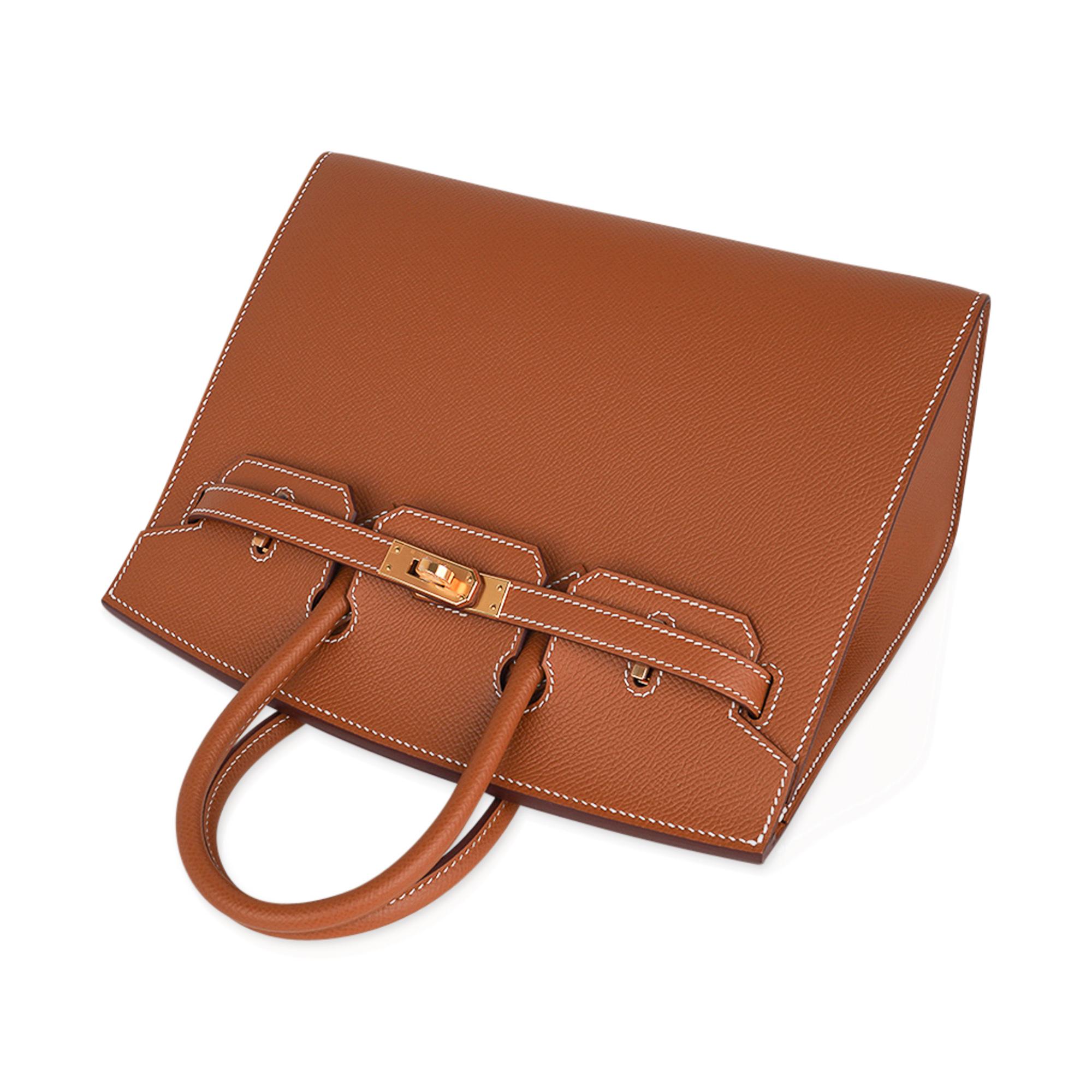 Brown Hermes Birkin 25 Bag Sellier Gold w/ Gold Hardware Epsom Leather