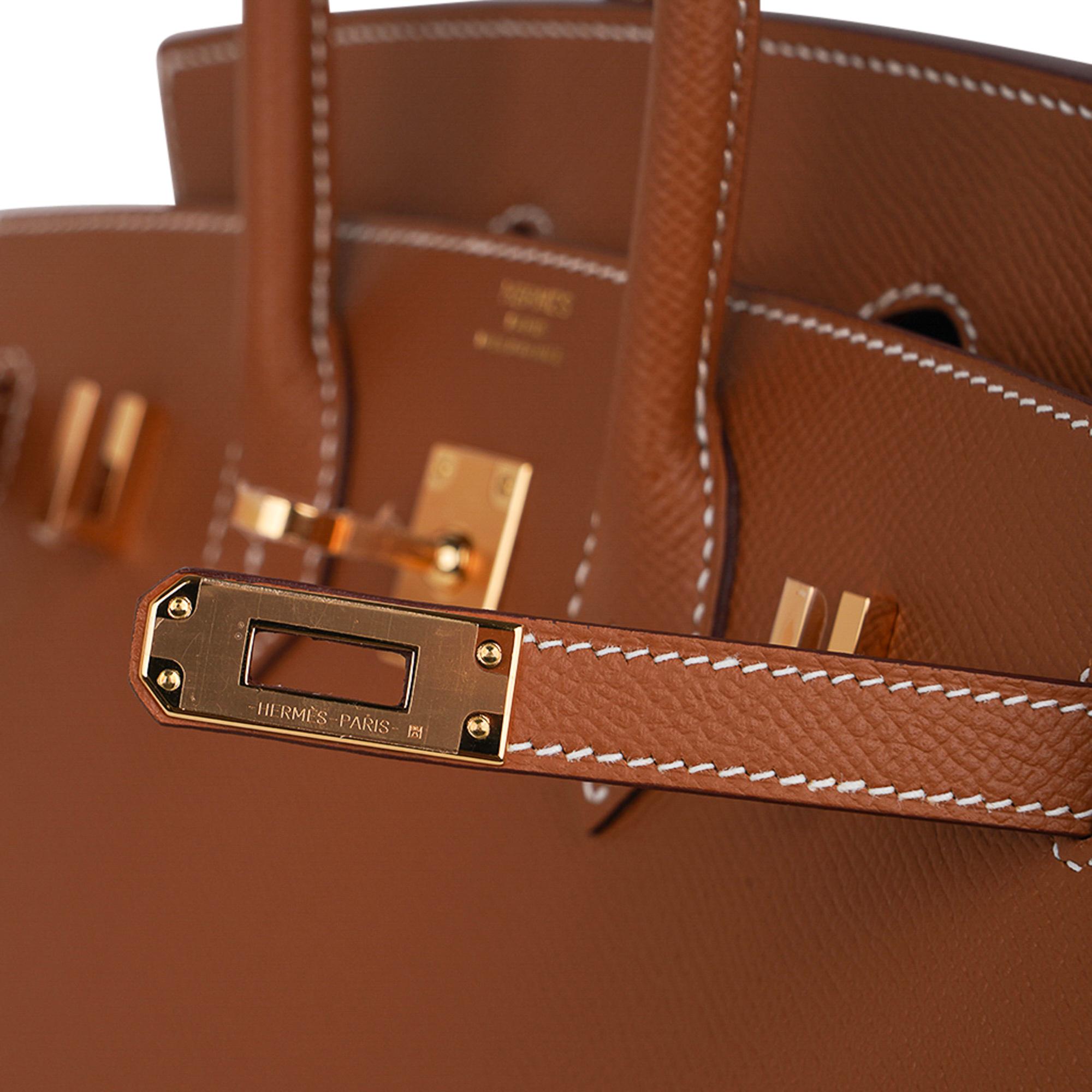 Hermes Birkin 25 Bag Sellier Gold w/ Gold Hardware Epsom Leather 2